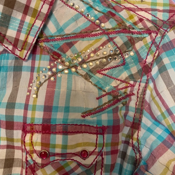 ❤️❤️❤️Ariat Plaid, Rhinestone shirt SP - Picture 4 of 8